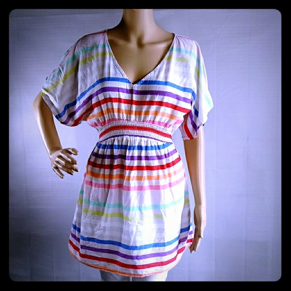 Xhilaration Striped Swimsuit Cover Up Dress Size M - Picture 4 of 11